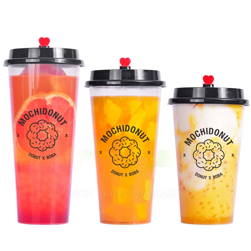 12/16oz Disposable Transparent Bio-Degradable Plastic Cups EU Standard BPA-Free 90mm Diameter with Personalised Logo