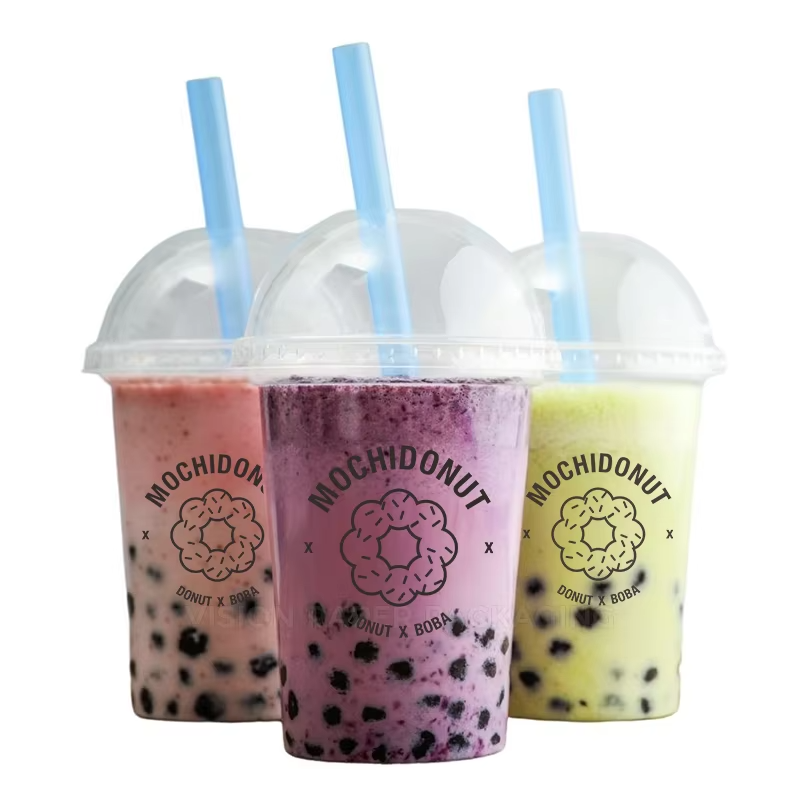 Custom Logo Printed Disposable PET PP Single Wall Transparent Plastic Cups 90mm 12162024oz Clear for Tea Sauce Juice