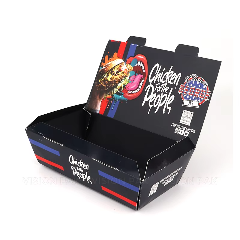 Eco Friendly packaging Wholesale Disposable Custom Food Packaging Fried Chicken French Fries Burger Box Oil-proof Burger