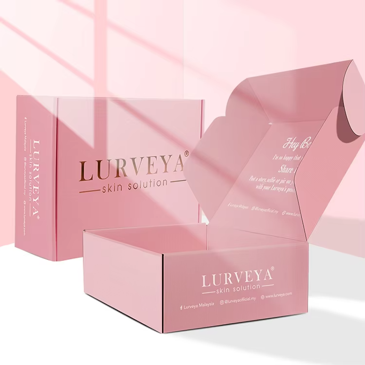New Arrival pink Color Customized Size Corrugated Mailer Paper Gift Box