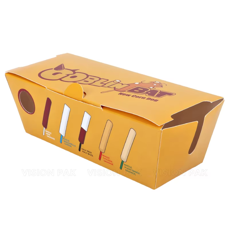 Eco Friendly Foldable Chip French Fries Hot Dog Fried Chicken Hamburger Packaging Foldable Burger Box