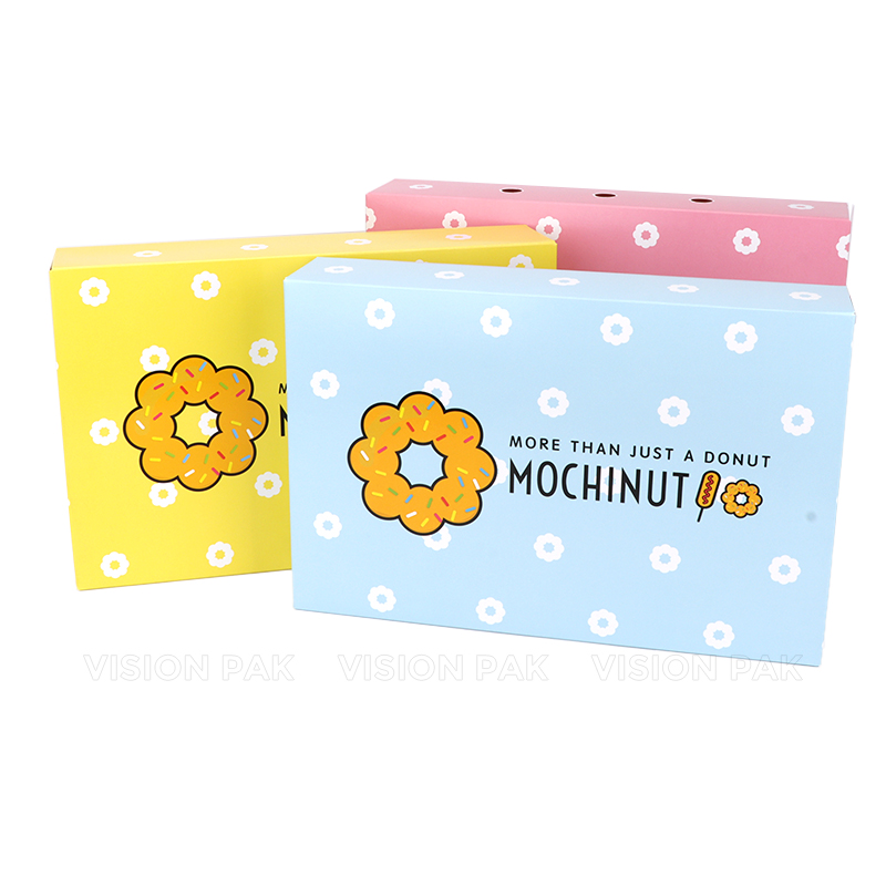 Custom Printed Folded Donut Voodoo Doughnut Sweet Boxes Takeaway Dessert Bakery Box