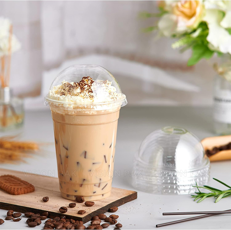 Custom U-Shaped Disposable Boba Tea PET Cup 500ml 600ml 800ml Ice Cream Cups with Lid Logo Printed Plastic Cups for Coffee