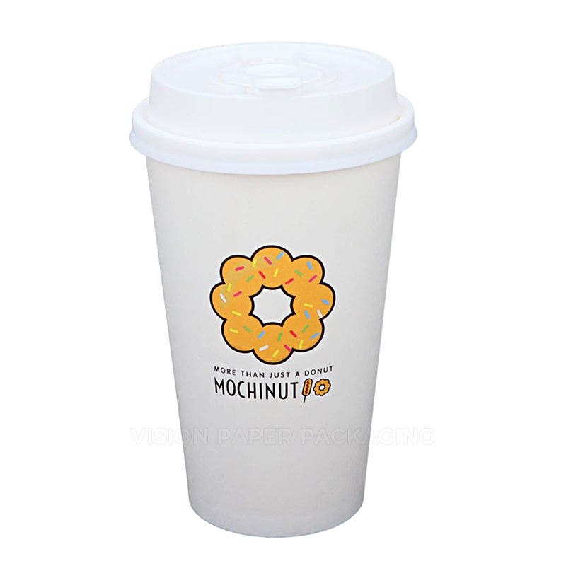 Custom Double PE Coated Paper Cup for Hot Drinks Leak Proof Disposable Beverage Cold Drink 16oz Disposable Paper Coffee Cup